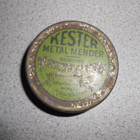 Vintage Kester Metal Mender Tin Solder Container