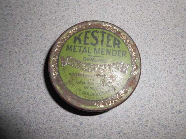 Vintage Kester Metal Mender Tin Solder Container